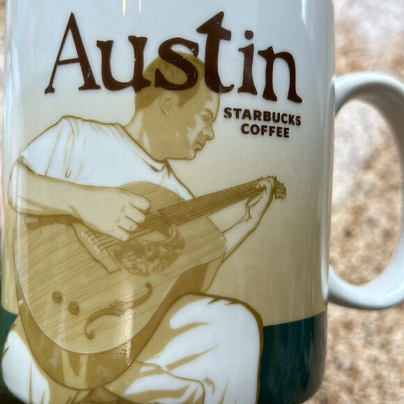☕️ Guitar🎸town Austin 2011 LtdEd. Star⭐️bucks Collector Series 16 oz ☕️ - Picture 12 of 17